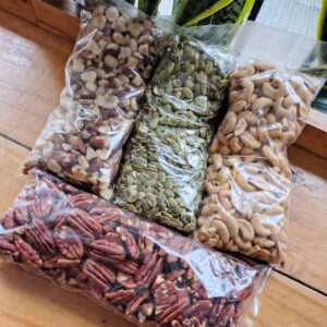 Nuez Brasil, Nuez Pecan, Semillas de Calabaza, Anacardos