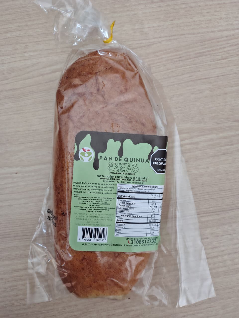 Pan de Quinua con Crema de Cacao