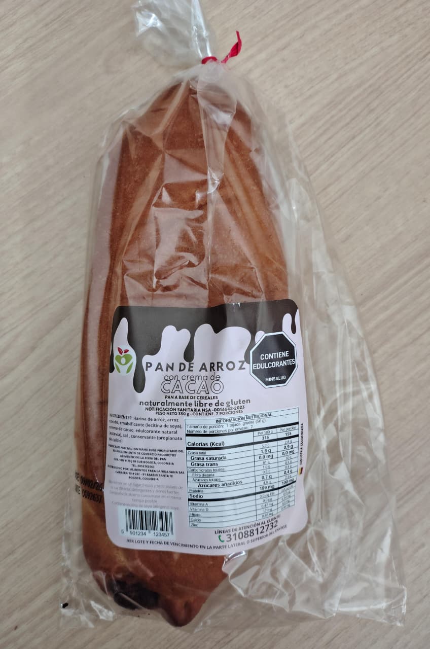 Pan de Arroz con Crema de Cacao
